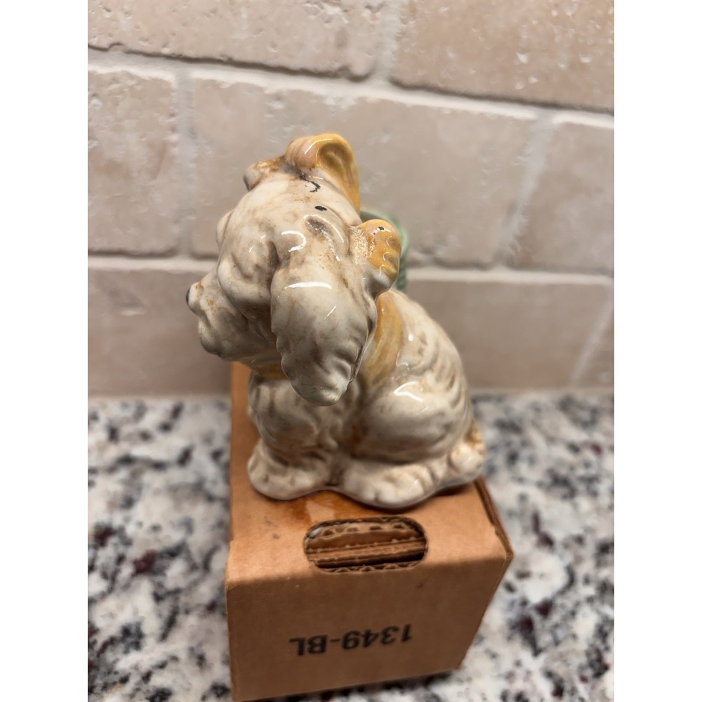 Vtg.  Ceramic Dog Planter Made In Japan Mid Century KitschyPuppy Basket Pot MCM - Picture 4 of 8